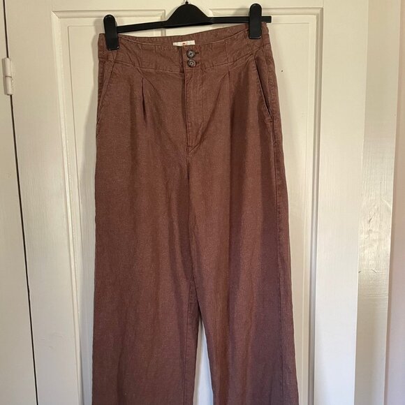 Marine Layer Flora Wide Leg Trouser Pants - Picture 1 of 7